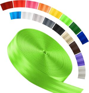 Polyester Webbing Strap 16+Colors – 1"&1.5"&1.9" – 16.5 25 33 55 Yards Heavy Duty Webbing Roll, Flat Webbing Strap for Indoor&Outdoor Gear, Climbing, DIY Crafting, Repairing