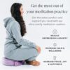 Mindful and Modern Velvet Meditation Cushion - Luxury Zafu Floor Pillow for Yoga - Large Buckwheat Meditation Pillow with Luxe Removable Cover in Six Colors