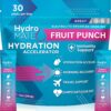 HydroMATE Electrolytes Powder Low Sugar - 30 Count Fruit Punch Instant Hydration Packets with Vitamin C to Boost Energy - Low Sugar Electrolytes Powder Packets to Support Hydration Fast Party Recovery