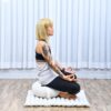 Leewadee Meditation Cushion Set – 1 Round Zafu Meditation Pillow and 1 Square Roll-Up Zabuton Meditation Mat, Pillows Bundle Filled with Kapok