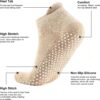 4 Pairs Non Slip Yoga Socks, Women Grips Socks for Pilates Barre Home Workout Hospital Anti Skid Socks for Men