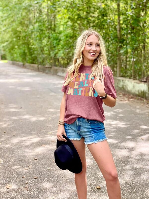 Mental Health Matters Shirt for Women Be Kind Shirt Therapist Shirt Positive Short Sleeve Psychologist Tee Tops