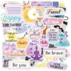 50 Pcs Inspirational Vision Board Stickers, Cute Motivational Quotes Positive Affirmations Designs Sticker, Vision Board Supplies for Goal Setting Personal Growth Gratitude Wellness
