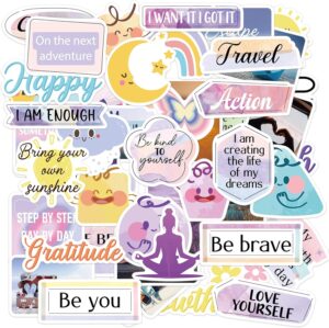 50 Pcs Inspirational Vision Board Stickers, Cute Motivational Quotes Positive Affirmations Designs Sticker, Vision Board Supplies for Goal Setting Personal Growth Gratitude Wellness