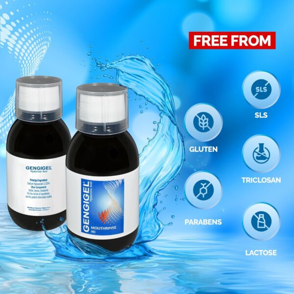 Hyaluronic Acid Mouthrinse (300 ml), Oral Care Solution for Gum Health, Reduces Discomfort & Promotes Healing, Relieves Gum Recession & Gingivitis, No Alcohol or SLS, Vegan & Kosher