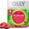 OLLY Metabolism Gummy Rings, Apple Cider Vinegar, Vitamin B12, Chromium, Energy and Digestive Health, Chewable Supplement, Apple Flavor - 30 Count