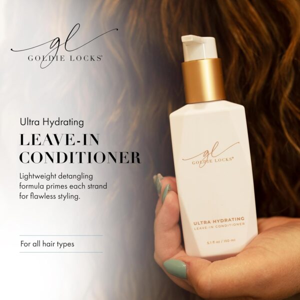 Goldie Locks Ultra Hydrating Leave-In Conditioner | Strengthens Hair & Detangles Unruly Hair | Gives All Day Hydration & UV Protection | Extension & Hair Color Safe, 5.1 Fl Oz