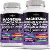 NEW AGE Magnesium Supplement -Powerful Glycinate Citrate Malate Oxide Taurate Aspartate Gluconate Orotate & Mag Chloride Manganese Bone Health and Bone Strength, Joint Support- 180 Count