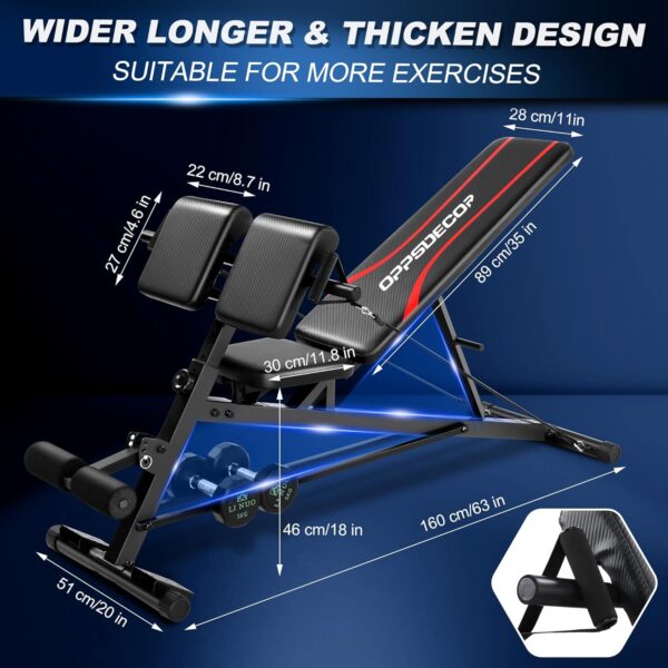OPPSDECOR Weight Bench Set with Preacher Curl Hyper Back Extension, All-in-One Sit Up Bench, Roman Chair, Professional Bench Press for Full Body Exercise Workout Benches for Home Gym