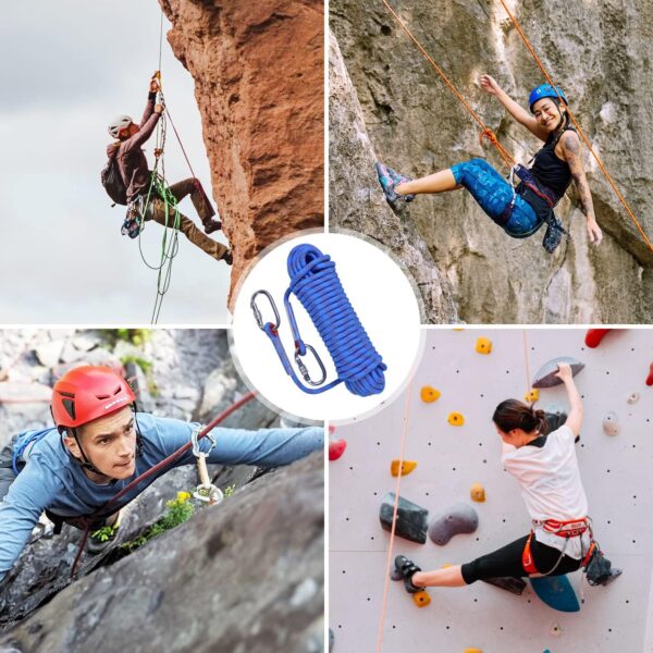 Climbing Rope, 12 mm Static Climbing Rope, 32FT(10M) 65FT(20M) 100FT(30M) 164FT(50M) Outdoor Rock Climbing Rope, Escape Rope, Rappelling Rope, Fire Rescue Parachute Rope