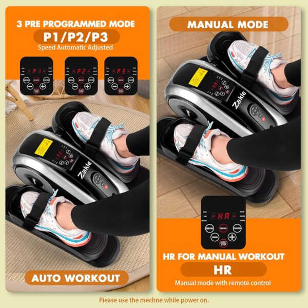 Zakle Under Desk Elliptical Machine, Ellipse Leg Exerciser w/Remote Control & 12 Adjustable Speeds, Noiseless Ellipse Leg Exerciser, Fully Assembled Elliptical Training Machine