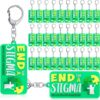 Yinkin End the Stigma Mental Health Awareness Key Chains Inspirational Gifts Green Ribbon Jewelry for Men Women Support