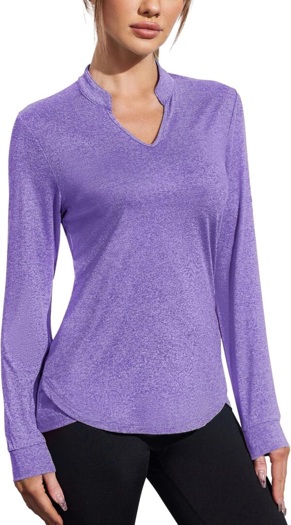 COOrun Workout Shirts for Women Long Sleeve Yoga Tops Casual Hiking Tee Shirt Athletic Breathable Top Quick Dry