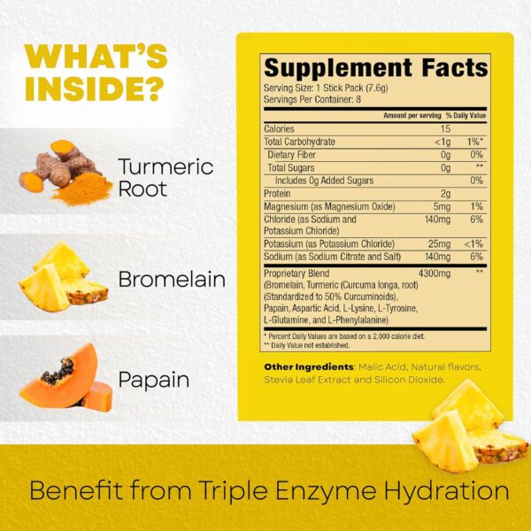 BALA Enzyme Hydration & Sugar-Free Electrolyte Drink Mix Powder - may contributes to overall wellness - Pineapple 0.25oz (10 Count)