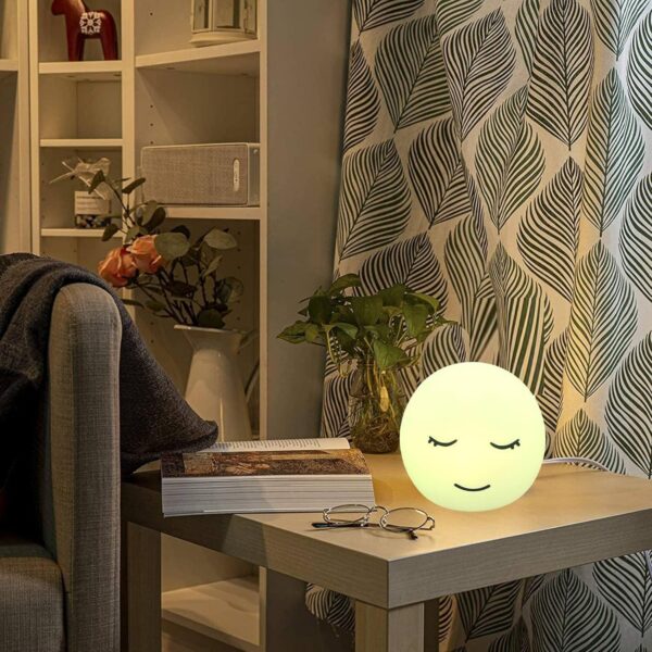Breathing lamp Guided Visual Meditation Tool for Mindfulness, Slow Your Breathing & Calm Your Mind for Stress & Anxiety Relief, 3 Color and 478 Seconds Breathing Mode Silicone Cute Smiley face lamp
