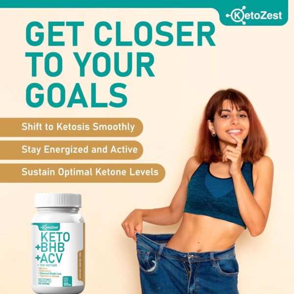 Keto ACV BHB Capsules 1600mg for Advanced Weight Loss & Belly Fat Burn - Organic Apple Cider Vinegar with The Mother Ketones Vegan Supplement - with Vitamin D3 Zinc Chromium for Men Women