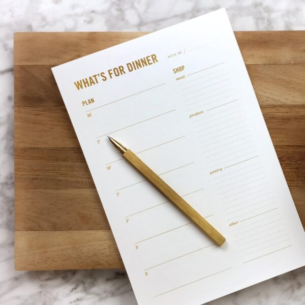 Two Tumbleweeds Meal Planning Notepad - What's for Dinner Weekly Meal Planner and Grocery List Magnet Pad with Tear-Off Shopping List - Family Dinner Menu for Fridge & Meal Prep - 6x9” - 50 Sheets