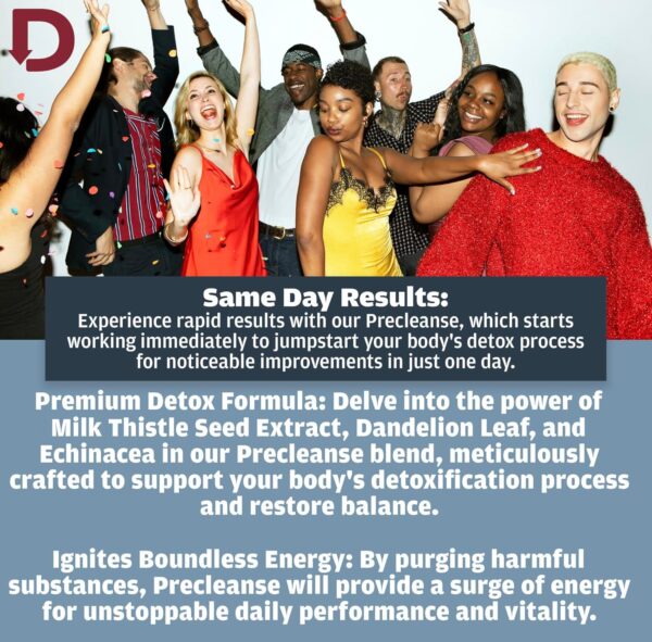 Detoxify Pre Cleanse One Day Detox Capsules with Milk Thistle and Dandelion - Total Body Cleanse for Women and Men