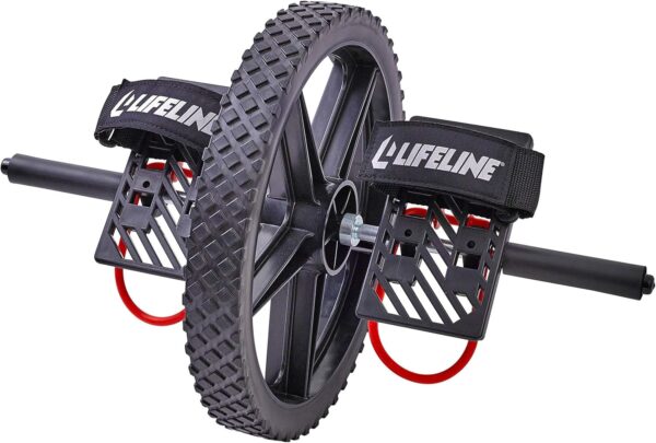 81IYdpM8ooL._AC_SL1500_.jpg Lifeline Power Wheel for At Home Full Body Functional Fitness Strength including Abs & Core, Lower Body and Upper Body with Foot Straps for More Workout Options