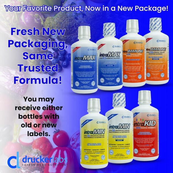 IntraMAX 2.0 Organic Liquid Trace Minerals, Liquid Multivitamin, for Men and Women, Non GMO, Dairy Free, Gluten Free, Magnesium, Vitamin D, C E, Zinc, Vitamin E (32 oz., Peach Mango)