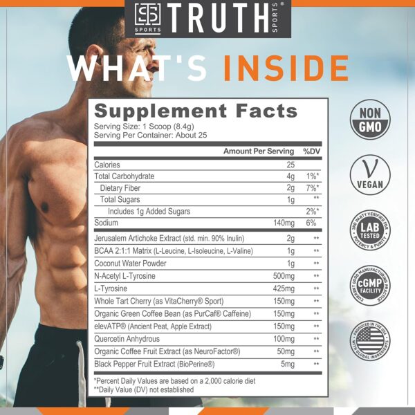 Pre Workout Powder - Natural PreWorkout for Men & Women, Vegan BCAA Amino Energy Powder, Keto Friendly - No Artificial Flavors, Sweetners or Dyes (Fruit Punch)