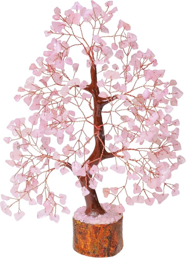 YATSKIA Rose Quartz Tree of Life - Chakra Tree, Wire Bonsai - Feng Shui Tree, Money Tree Crystal for Positive Energy - Home Office Decor, Spiritual Gift, Meditation Decor Accessories
