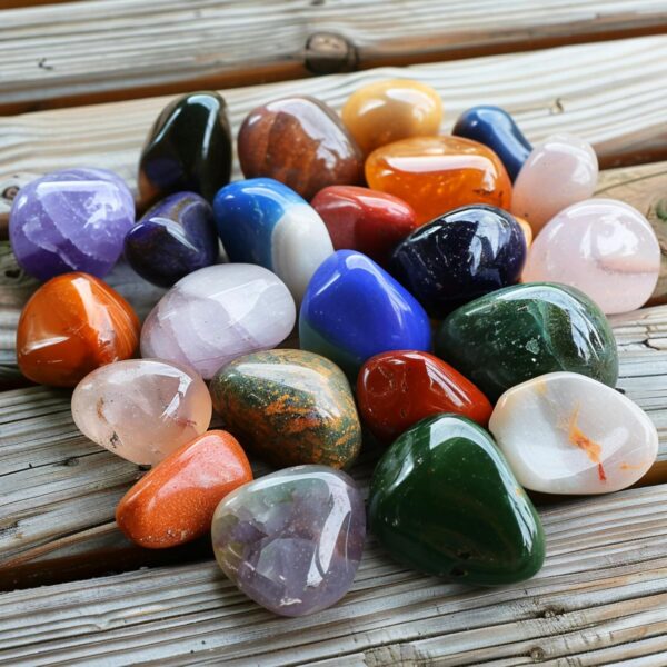 Polished Stone Set, Limited Edition, 1.8 lbs, 0.8 Inches, 25 Types of Extra Large Tumbled Gemstones and Crystals in Bulk for Healing, Reiki, Meditation, and Witchcraft