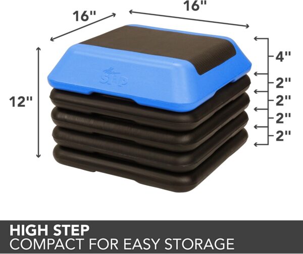 81IrsBMRO4L._AC_SL1500_.jpg The Step Adjustable High Step Aerobic Platform with 4 Risers, Home Gym Workout Equipment, Fitness Exercise Equipment Made in the USA