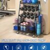 Weight Rack for Dumbbells - Dumbbell Rack for Home Gym - Home Gym Storage Rack for Dumbbells and Strength Training Equipment - Weight Rack for Home Gym with Side Shelves, Hooks and Wheels