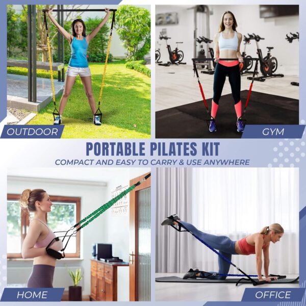 Verde Acqua Pilates Bar Kit with Resistance Bands for Women - Multifunctional Pilates Sculpt Bar for Any Height - Workout Equipment for Home Gym - Includes Exercise Chart for Full Body Workout