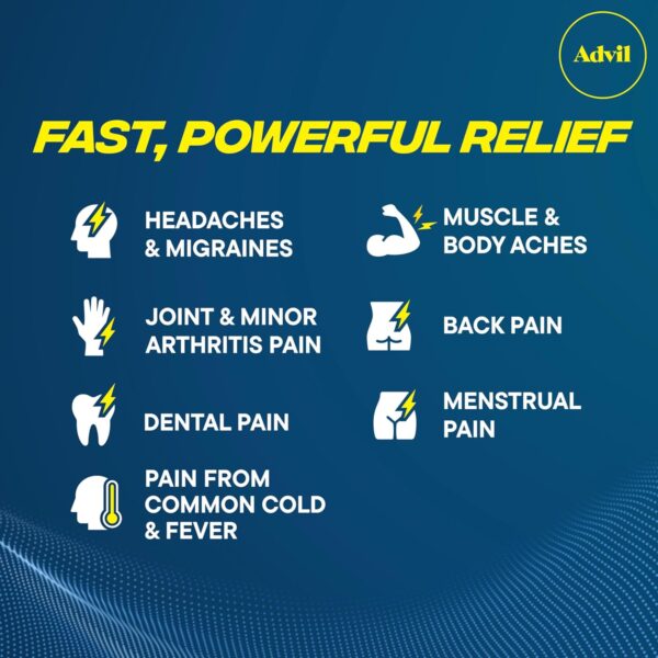 Advil Liqui-Gels Pain Reliever and Fever Reducer, Pain Medicine for Adults with Ibuprofen 200mg for Headache, Backache, Menstrual Pain and Joint Pain Relief - 50x2 Liquid Filled Capsules