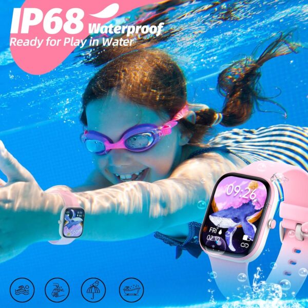 Fitness Tracker Watch for Kids, IP68 Waterproof Kids Smart Watch with 1.5" DIY Dials 19 Sport Modes, Pedometers, Heart Rate, Sleep Monitor, Great Gift for Boys Girls Teens 6-14