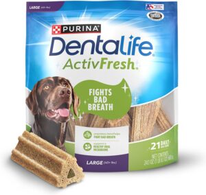 DentaLife ActivFresh Dog Chews for Large Dogs 40 lbs. and up, Dental Chews to Freshen Breath, Chicken Flavor, 24.1 oz., 21 Chews - 21 ct. Pouch