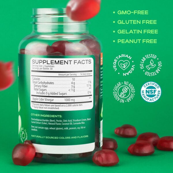 Advanced Keto ACV Gummies for Weight Loss 1000 Mg - ACV Gummies for Digestion, Metabolism, Detox - Apple Cider Vinegar, Beet FOS Fiber - Keto Supplement Kelly Clarkson for Men and Women - Sugar Free