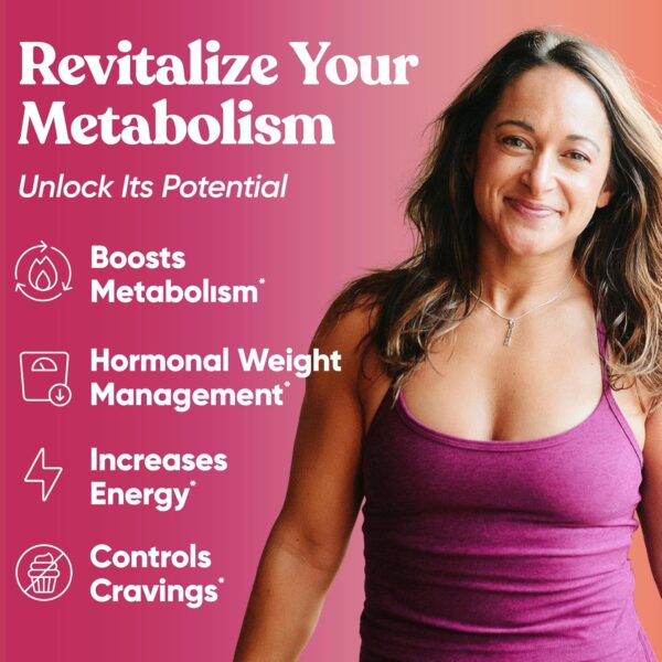 Metabolism for Her - Weight Loss Pills for Women - Appetite Suppressant, Fat Burner, Metabolism Booster - Combat Cravings & Lose Belly Fat - Berberine, Chromium Picolinate & Guarana - 60 Veg Capsules