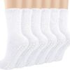 Justay 6 Pairs Pilates Socks with Grips for Women Soft Non Slip Crew Cotton Socks Athletic Workout Barre Hospital Yoga Socks