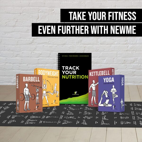 NewMe Fitness Journal for Women & Men, Food & Workout Journal, Planner Log Book to Track Weight Loss, Muscle Gain, Home Gym Exercise, Bodybuilding Progress, Daily Nutrition & Personal Health Tracker