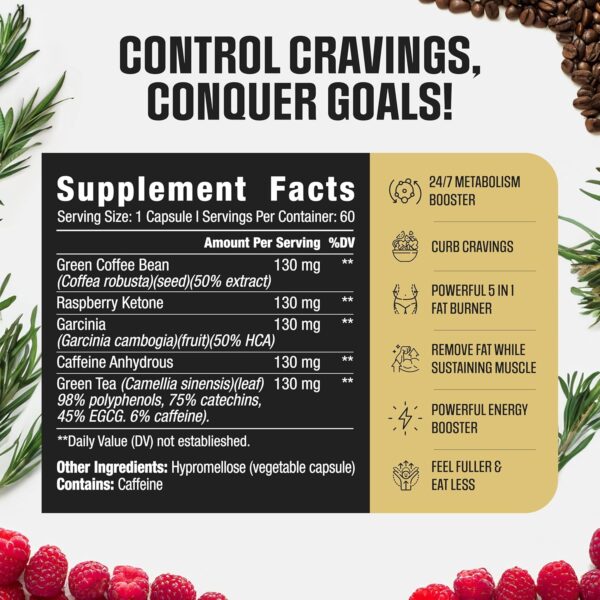 EPN Supplements | MAX Dosed Appetite Suppressant for Weight Loss Pills for Women & Men | Fat Burner Supplement, Carb Blocker Metabolism Booster | Best Weight Loss Diet Pills - 60 Servings