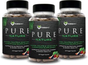 KaraMD Pure Nature | Greens, Fruits & Vegetables Whole Food Supplement | Vitamins, Fiber & Antioxidants | Support Energy & Digestion | Non-GMO, Gluten Free & Vegan Friendly | 3 Pack