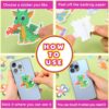 144 Pcs Calm Anxiety Sensory Stickers Textured Sensory Strips Stickers Mindfulness Relief Mental Health for Kids Rainbow Apple Animals Anxiety Relief for Teens Adults Office School Desk Supply