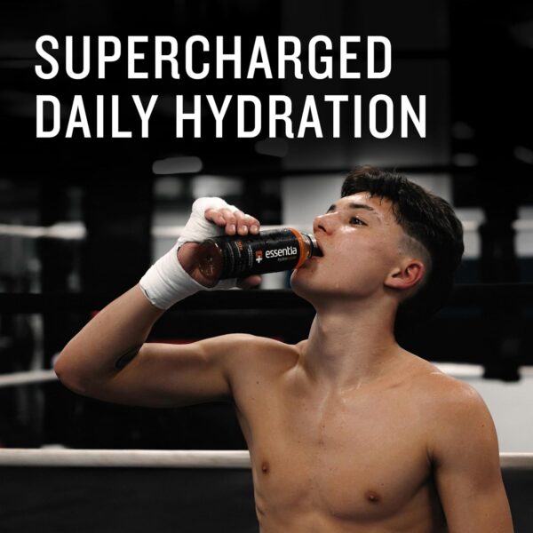 NEW Essentia Hydroboost Enhanced Bottled Water, 15.2 fl. oz. (450 mL), 12 Pack, Peach Mango, Hydrolyte Blend with B-Complex Vitamins and Electrolytes, Clean Taste & Supercharged Hydration