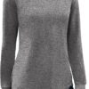 PINSPARK Long Sleeve Workout Tops for Women Crewneck Yoga Shirts Lightweight Athletic Gym Running Sport Casual T-Shirt