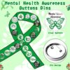 Mental Health Awareness Button Pins Green Ribbon Round Badges, Mental Health Awareness Month Brooch Pin, Mental Health Awareness Decoration Supplies, Clothing Bag Hat Accessories