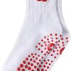 Yawlsow Pilates Grip Socks for Women Yoga Grippy Socks Cute Barre Non Skid Athletic Crew Sticky Socks Workout Hospital