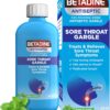 Betadine Antiseptic Medicated Gargle, Povidone-Iodine 0.5%, Treat and Relieve Sore Throat Symptoms, Temporarily Reduces Germs Normally Found in The Mouth, Mint Flavor, 8 FL OZ