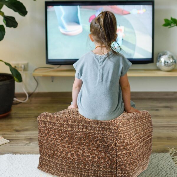 STOBAZA Footstool Cotton Yoga Sitting Cushion Farmhouse Pouf Cozy Japanese Cushion Hyacinth Square Pouf Footrest