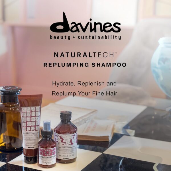 Davines Naturaltech REPLUMPING Shampoo & Conditioner, Gentle Cleasning To Add Hydration, Elasticity And Protection, Adds Fullness, Moisturizing & Detangling