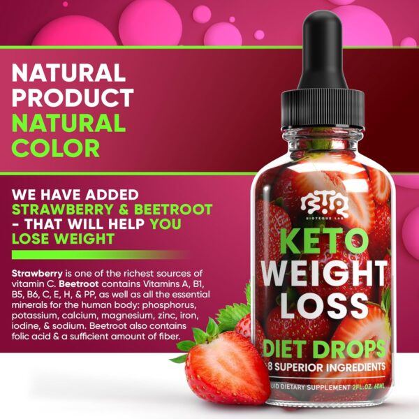 Keto Weight Loss Diet Drops, Natural Appetite Suppressant, Fat Burner for Women and Men with Apple Cider, Green Coffee Bean Extract, Cinnamon, Cayenne Pepper Metabolism Booster
