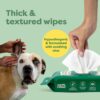 Earth Rated Pet Ear Wipes, Hypoallergenic Cleaner for Dogs & Cats Ears to Remove Dirt and Wax Build Up, Wild Oat Scent, 70 Count