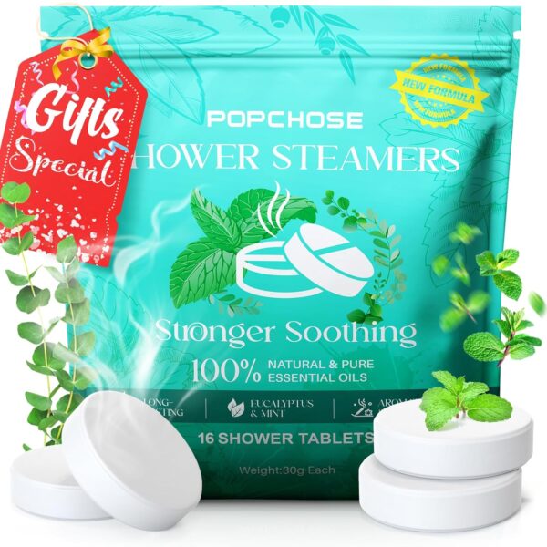 Shower Steamers Aromatherapy 16 Pack, Birthday Gifts for Women, Valentines Day Gifts for Her, Eucalyptus Shower Tablets Essential Oils, Self Care Gift for Mom, Men, Stress, Sinus Relief & Home SPA